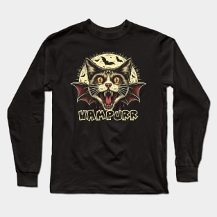 The Vampurr Cat Horror Long Sleeve T-Shirt